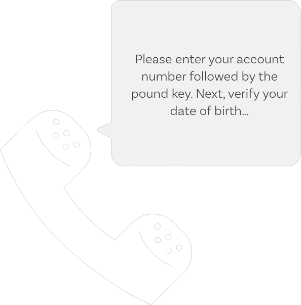 Please enter your account number followed by the pound key. Next, verify your date of birth...